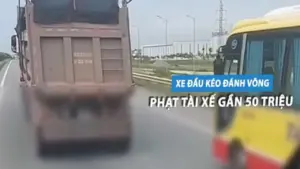 Lái xe đầu kéo lạng lách chèn đường xe khác, tài xế bị phạt gần 50 triệu